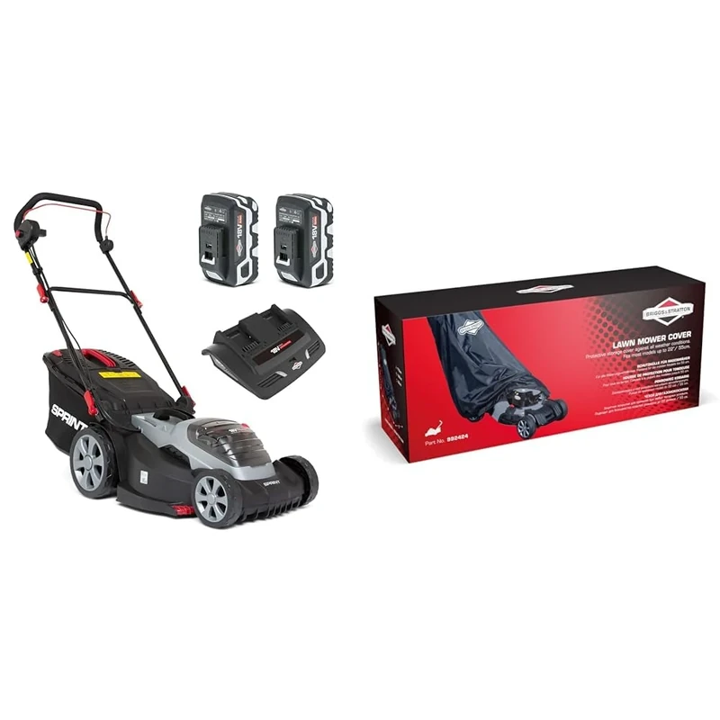 Sprint 2x18V (36V) Lithium-Ion 44cm Cordless Lawn Mower 440P18V & & 992424 Universal Walk Behind Lawn Mower Cover