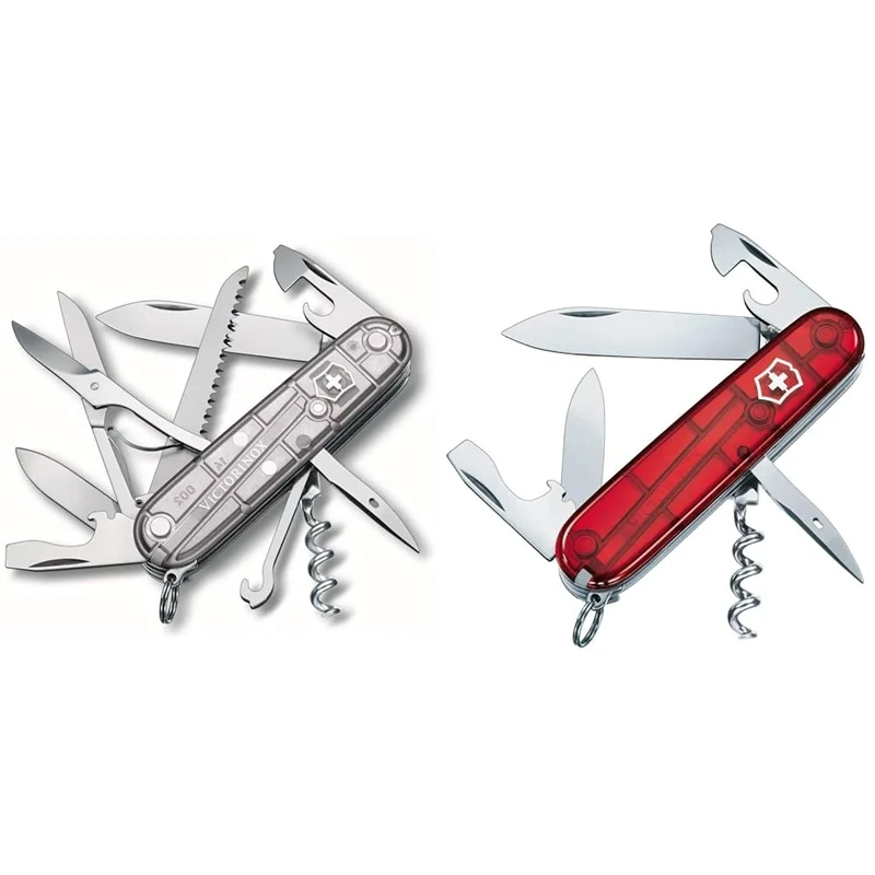 Victorinox, Huntsman, Swiss Army Pocket Knife, Medium, Multi Tool, Camping & Spartan, Swiss Army Pocket Knife, Medium, Multi Tool, Camping, 12 Functions, Blade, Corkscrew, Can Opener