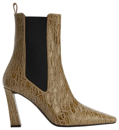 Giuseppe Zanotti Janiee Beatles Beige Crocodile Leather Heels - Image 1