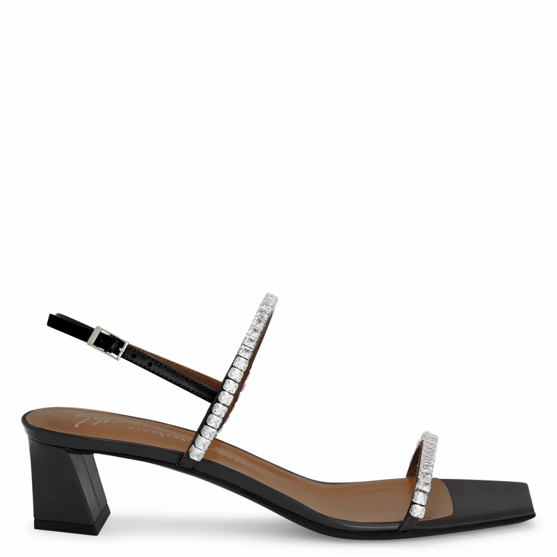 Giuseppe Zanotti, Valentiine Crystal, Black, Leather, 6