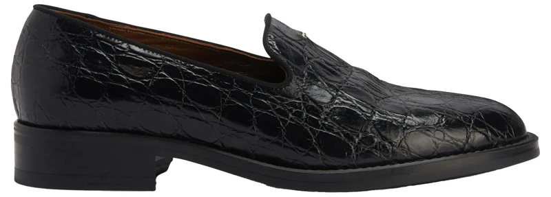 Giuseppe Zanotti Dories Black Crocodile-Print Leather Shoes