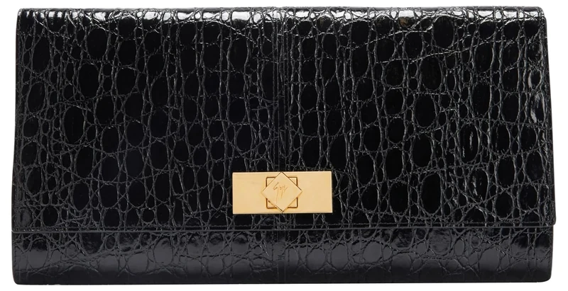 Giuseppe Zanotti, Montserrat Croco, Black, Leather, One Size