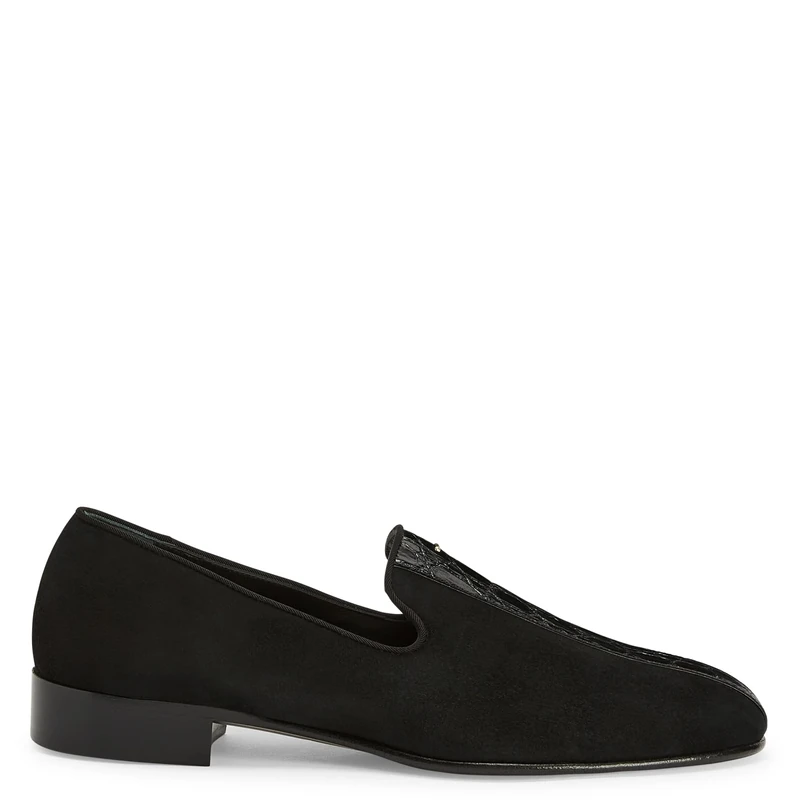 Giuseppe Zanotti, Tuxedo Croco, Black, Suede, 10,5