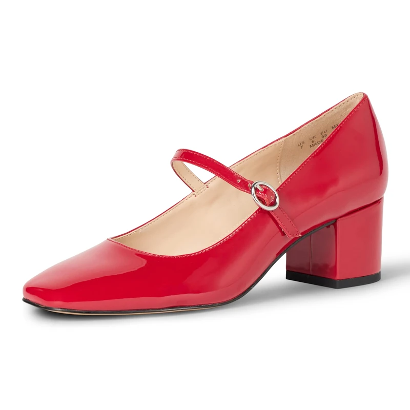 The Drop Women's Red Aoki Heeled Mary Jane, 8