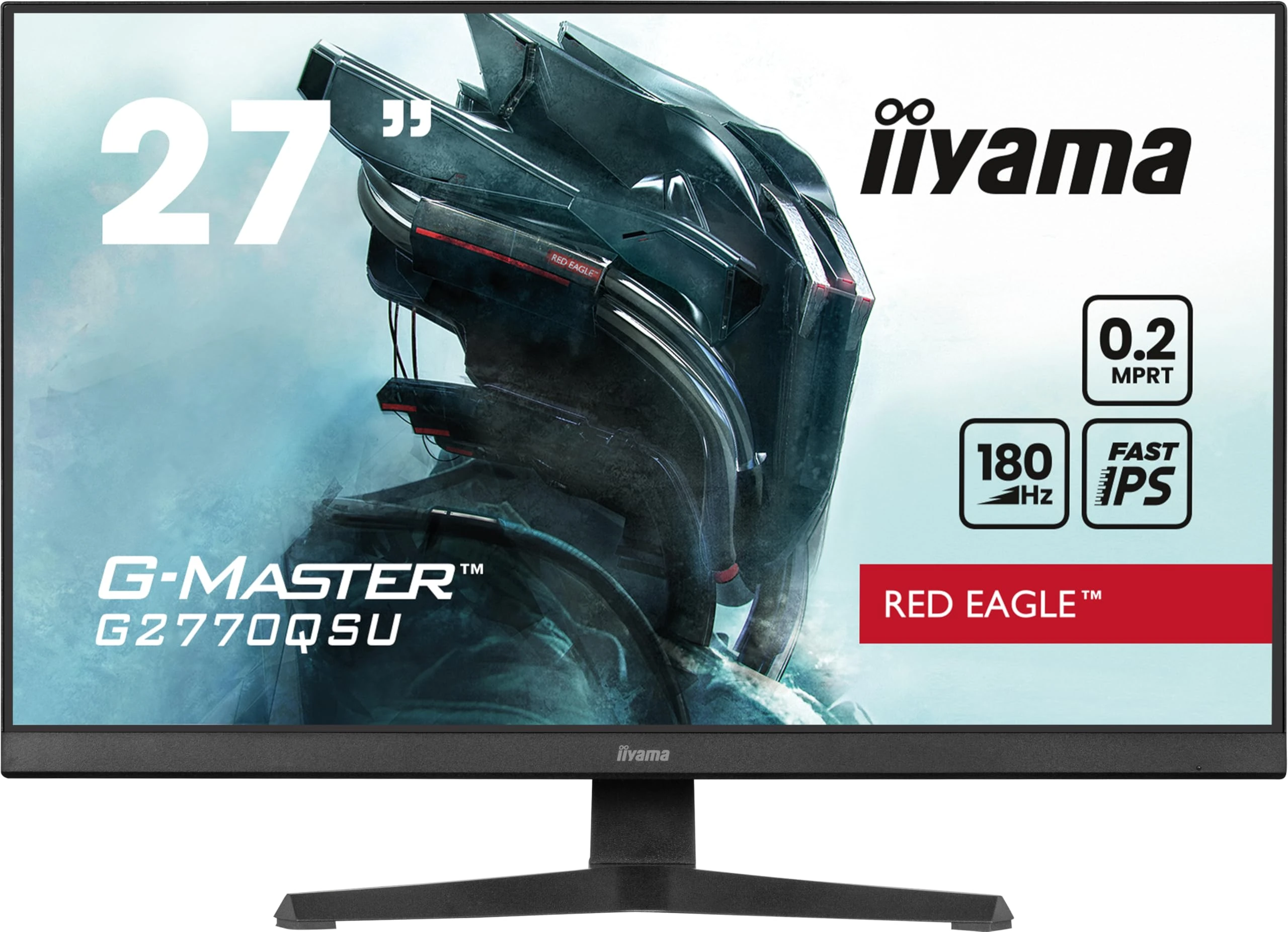 iiyama G-Master G2770QSU-B6 27 inch Fast IPS,180Hz, 0.2ms, FreeSync Premium Pro, HDR 400, 2560 x 1440, Eyesafe 2.0, HDMI/DP, 4 x USB 3.2