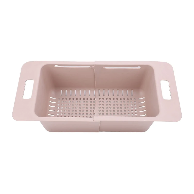 Chest Freezer Basket, 15 to 25KG Bearing Freezer Storage Bin Expandable with Handle, Universal Adjustable Deep Freezer Organizer Bin for Kitchen (Pink)