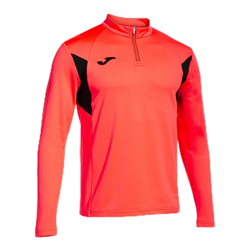 Joma - Men's Sweatshirt - Winner III - Half Zip, Coral Fluor Black, 4XS