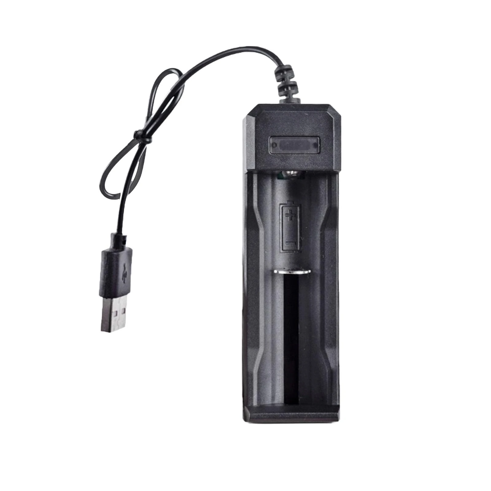 LIUZIKUN 1 Slot Battery Charger USB 3.7V Smart Charging For Rechargeable Li-ion Batteries 18650 26650 14500 16340 USB 3.7V 1-slot Charger With LED