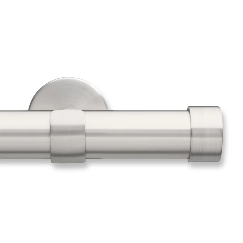 MODE Cambria® Designer Series - Premium 6 foot Custom Curtain Rod - 1-1/8 inch Large Diameter - Non-Adjustable for a Seamless Look - Premium Designer Brackets and End Caps - Brushed Nickel Finish