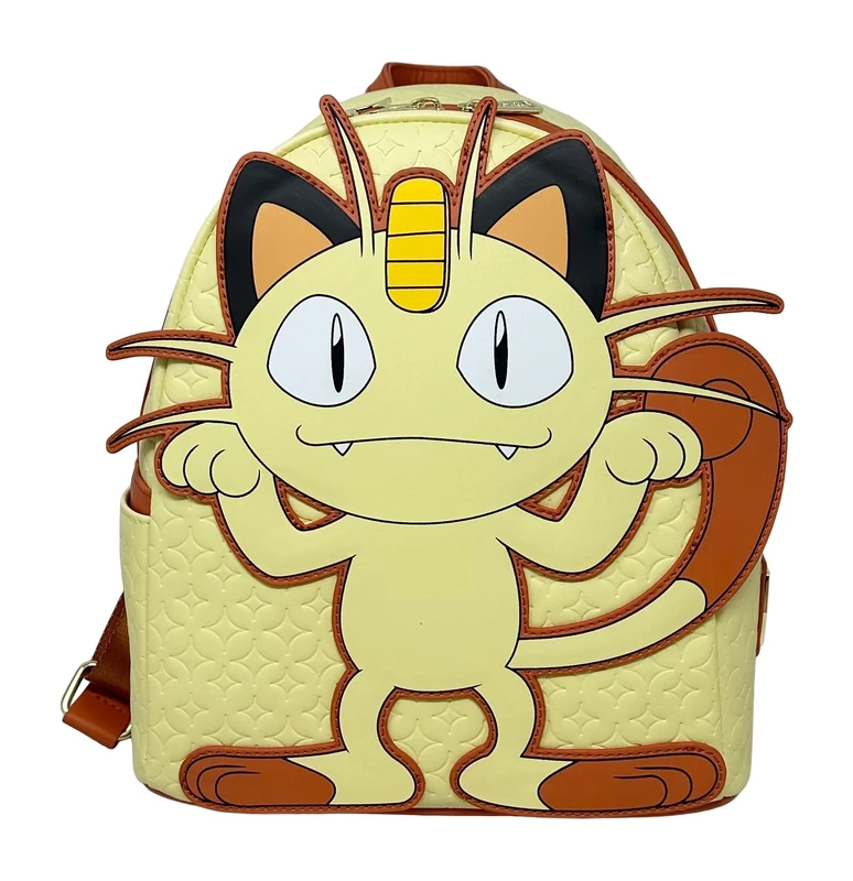 Loungefly Pokemon Meowth Cosplay Womens Double Strap Shoulder Bag Purse, Yellow, M
