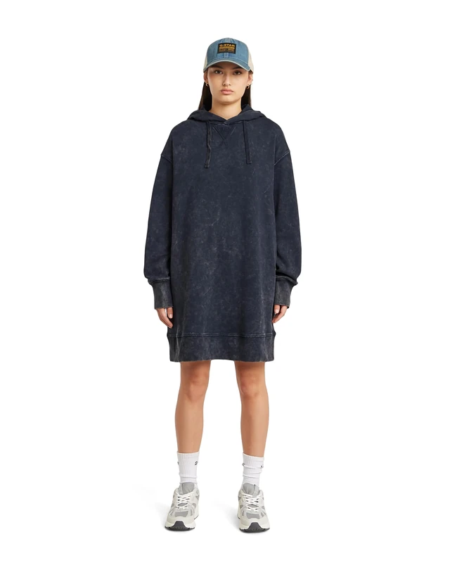 G-STAR RAW Women's Loose Hooded Sweater Kleid Dress, Blue (Osaka Blue Gd D23502-d249-h193), L