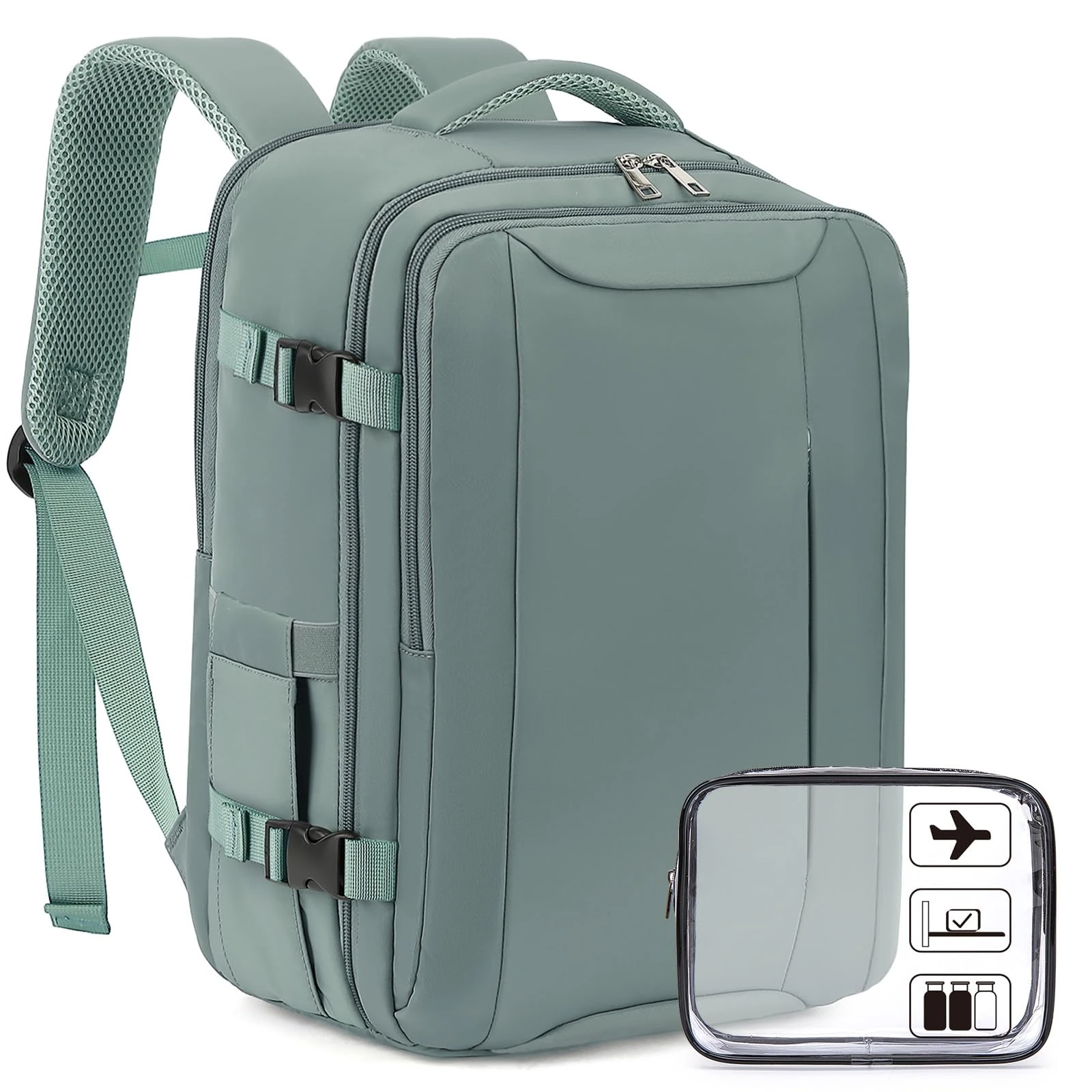 Xkdoai for Easyjet Cabin Bag 45x36x20, Travel Backpack with TSA Approved Clear Bag, Carry-ons Cabin Backpack for Travelling Underseat Cabin Bag Laptop Backpacks Luggage Set