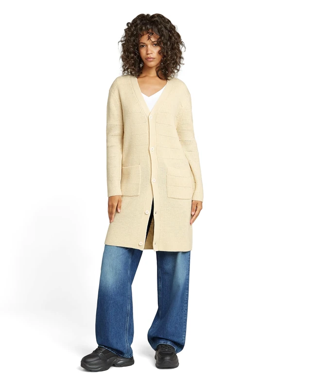 G-Star Women's Oristel Cardigan Knit Wmn LS Sweater, Beige (Eggnog D26497-4428-g076), L