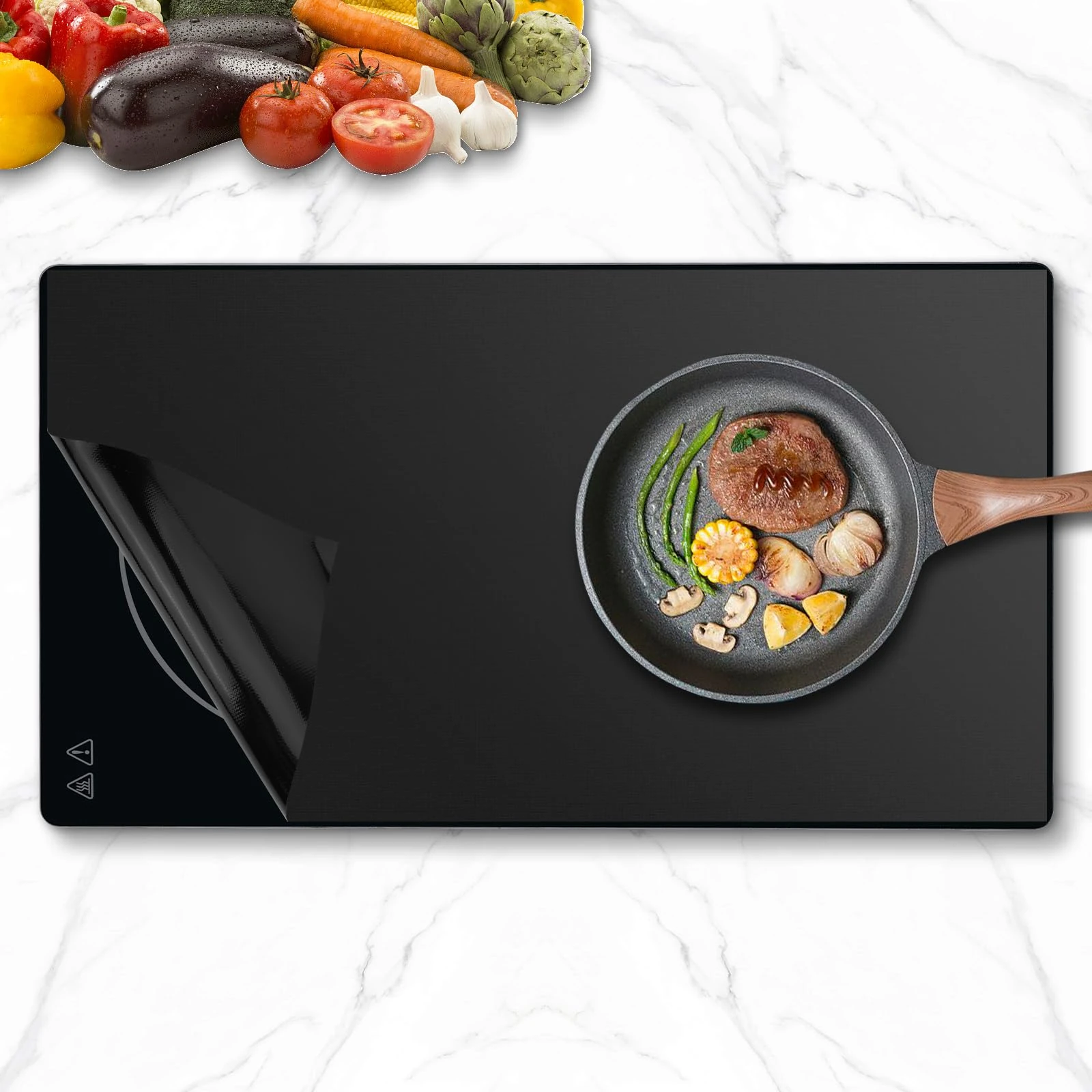 Induction Hob Protective Mat - 52 x 78 cm Induction Hob Protective Mat Large Silicone Hob Cover Plate Induction Protection Multifunctional Cover Plate Induction Hob Magnetic Induction Protection Mat