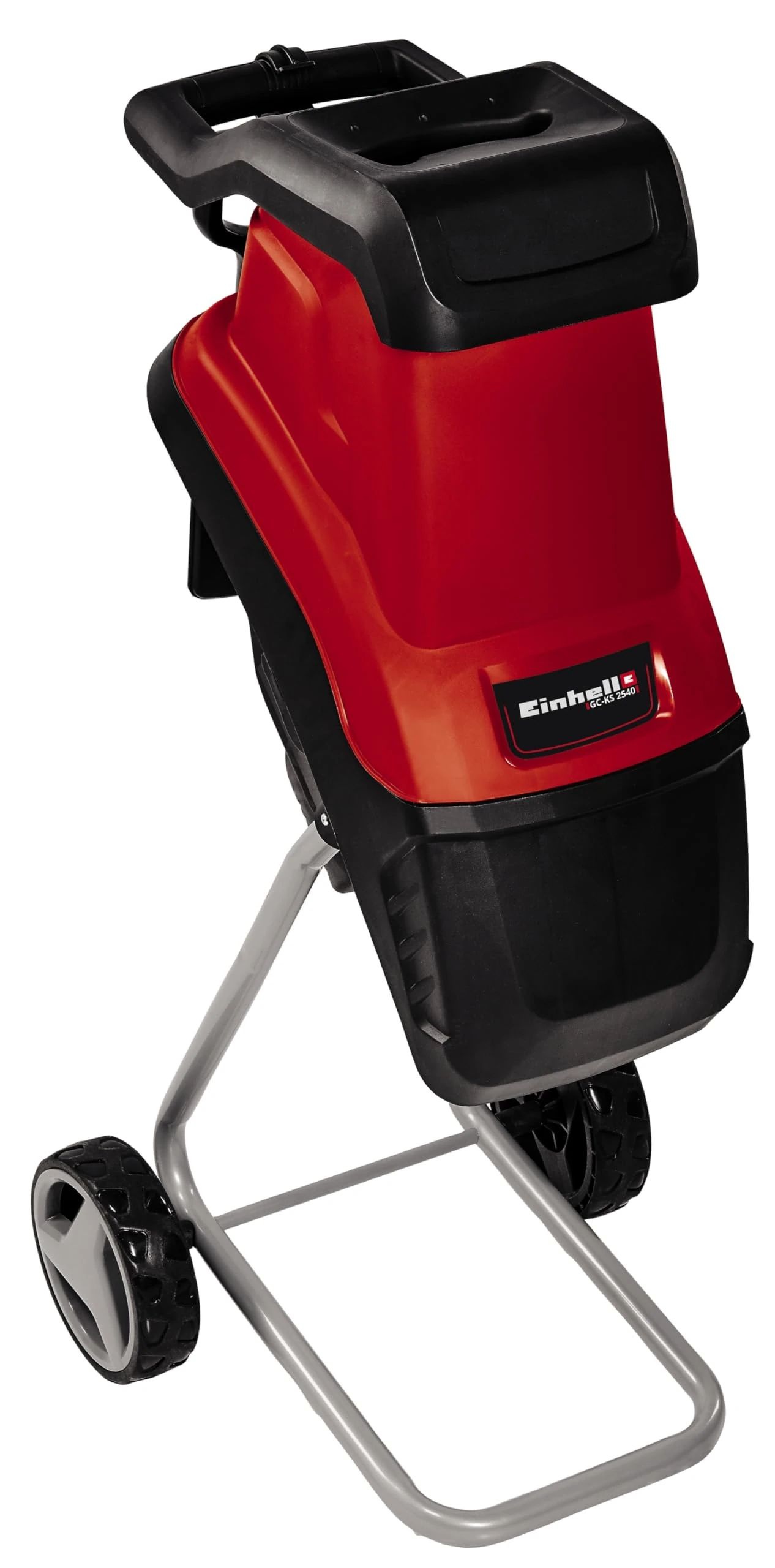 Einhell 2500W Electric Garden Shredder - Reversible Steel Blades, Large Funnel Opening, Safety Shut-Off - GC-KS 2540 Mulcher for Leaves and Branches with Debris Bag