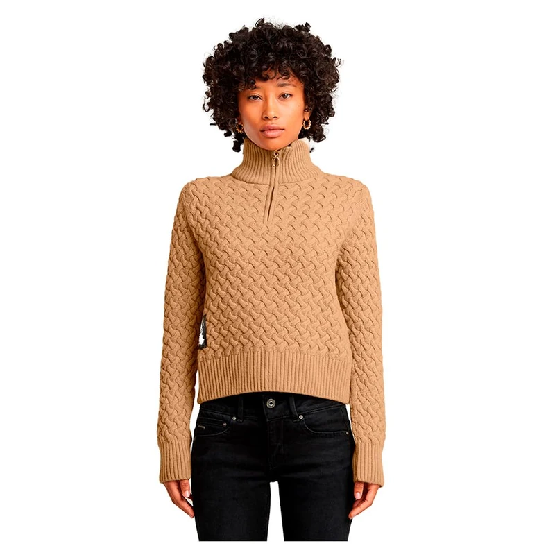 G-STAR RAW Women's Chunky Knitted Skipper Pullover Sweater, Multicoloured (Lion HTR D23922-d170-3294), XXS - Image 1