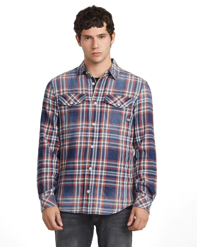 G-STAR RAW Navy Slim Shirt, Blue (Medium Aged D24963-e029-071), S