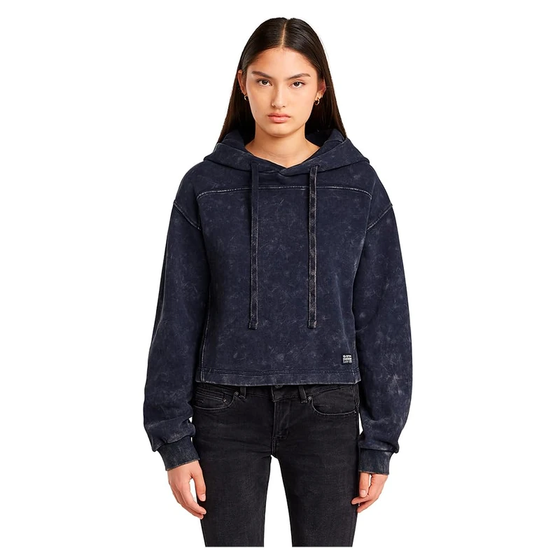 G-STAR RAW Women's Overdyed Loose Hooded Sweatshirt, Blue (Osaka Blue Gd D24402-d249-h193), S