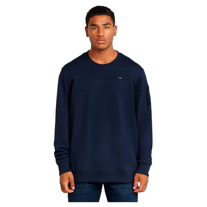 G-STAR Men's Lightweight Sweatshirt Sleeve Pocket T-Shirt, Imperial Blue D23514-d278-1305, S
