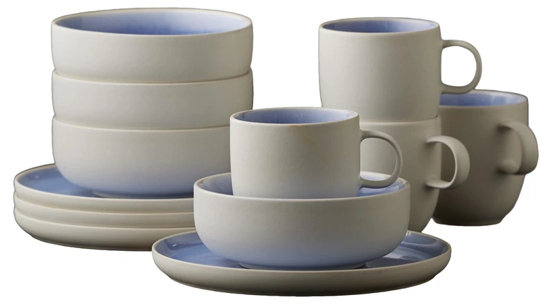 Studio Round North Brunch Set 12 Pieces Matte White/Shiny River - Image 1
