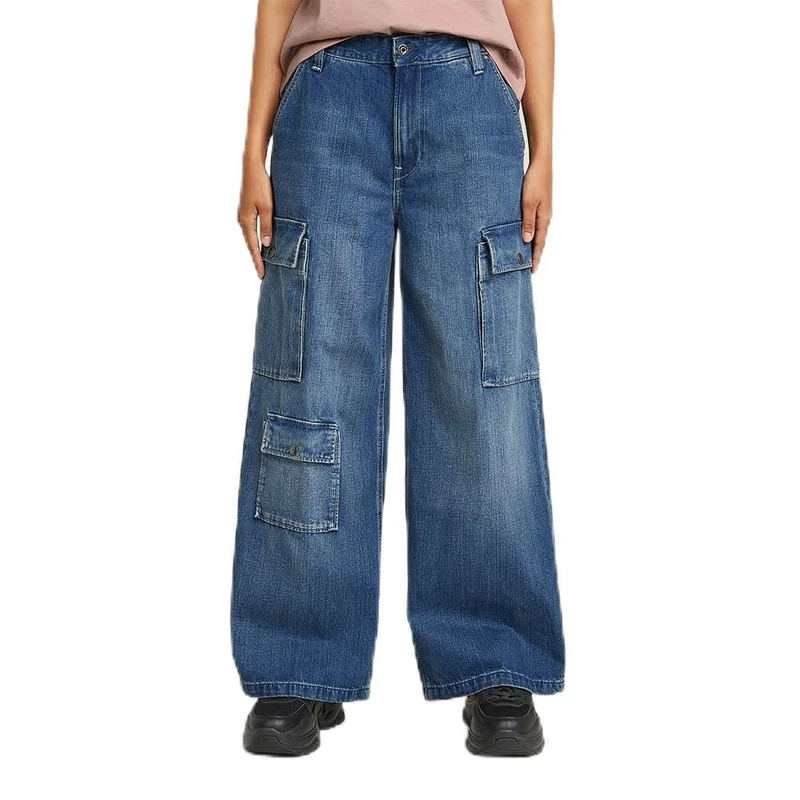 G-STAR RAW Women's Mega Cargo Denim Jeans, Antique Cosmic Blue D23950-c966-c945, 32W