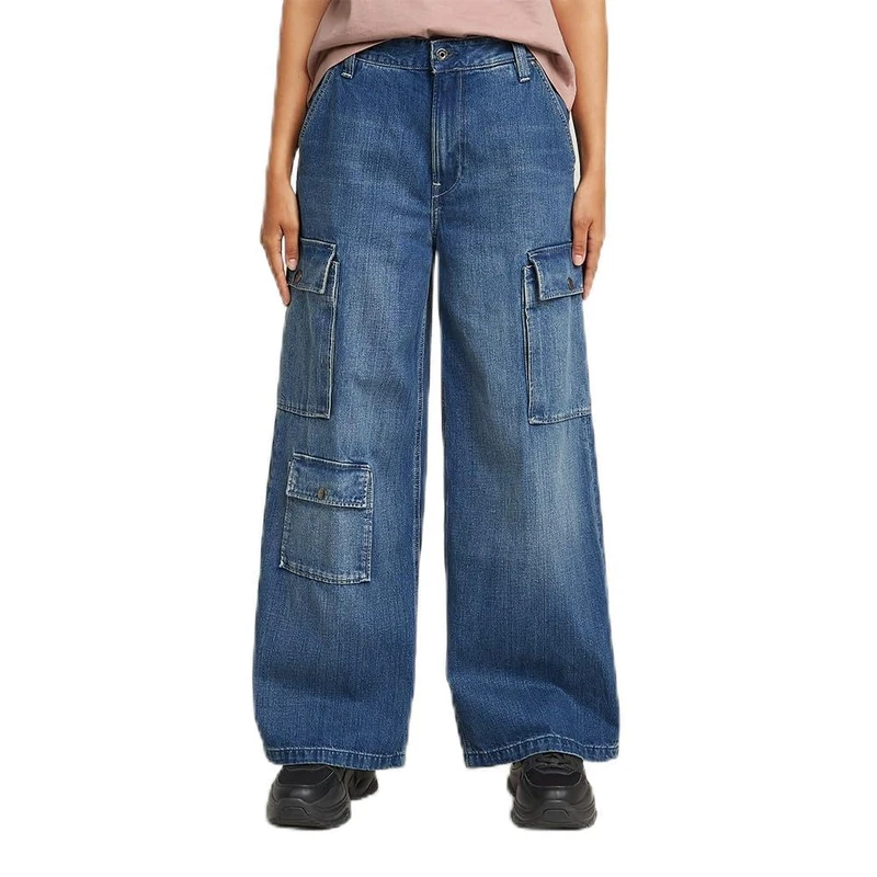G-STAR RAW Women's Mega Cargo Denim Jeans, Antique Cosmic Blue D23950-c966-c945, 31 W