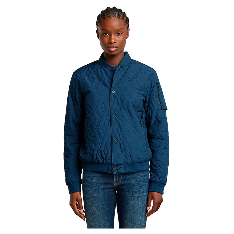 G-STAR RAW Quilted bomber WMN LS, Blue (dk sea blue D26505-D712-1023), XL