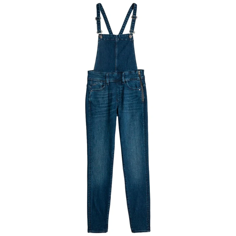 G-STAR RAW Women's Lynn High Waist Skinny Overall Jumpsuit, Blue (dk Aged D14425-6550-89), (27W) EU