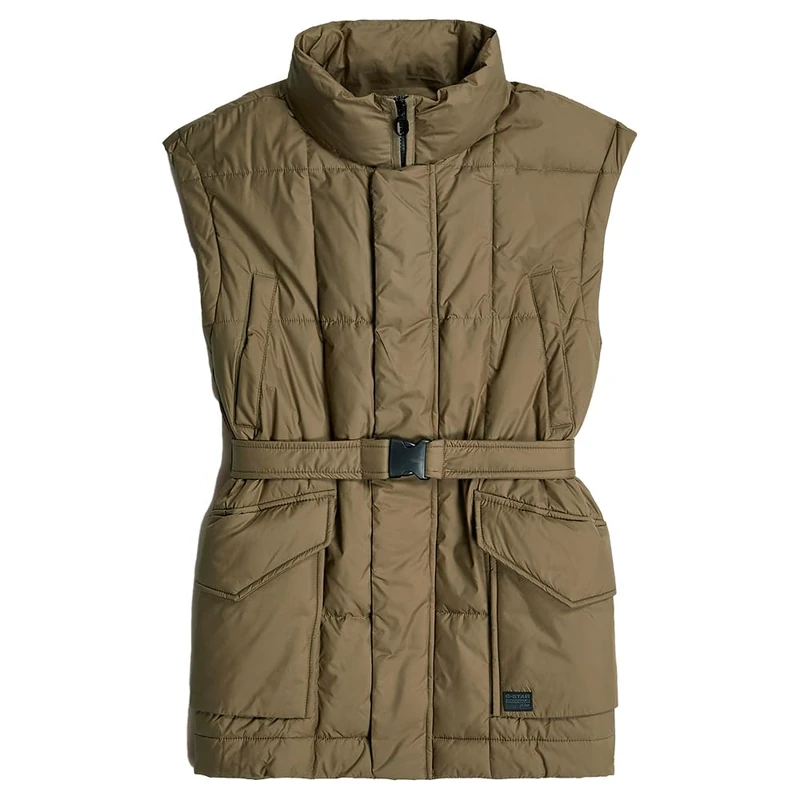 G-STAR RAW Women's Belted Padded Vest Wmn, Green (Antique Green D26503-B958-735), L