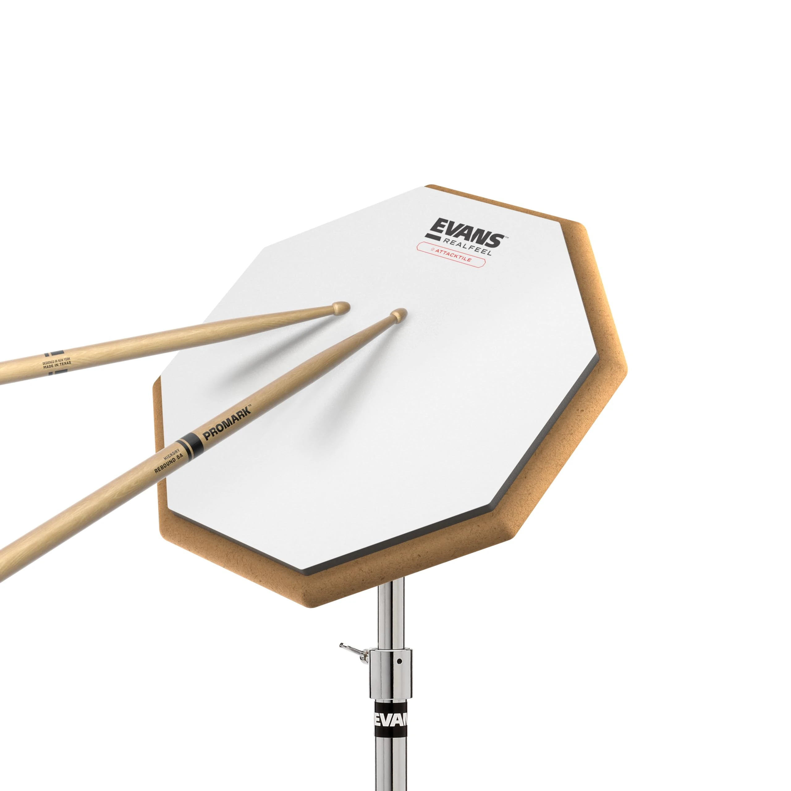 Evans RealFeel Attacktile Drum Pad - Drum Practice Pad - UV Coated Practice Pad - 1-Sided, Scholastic Kit - 10 Inch