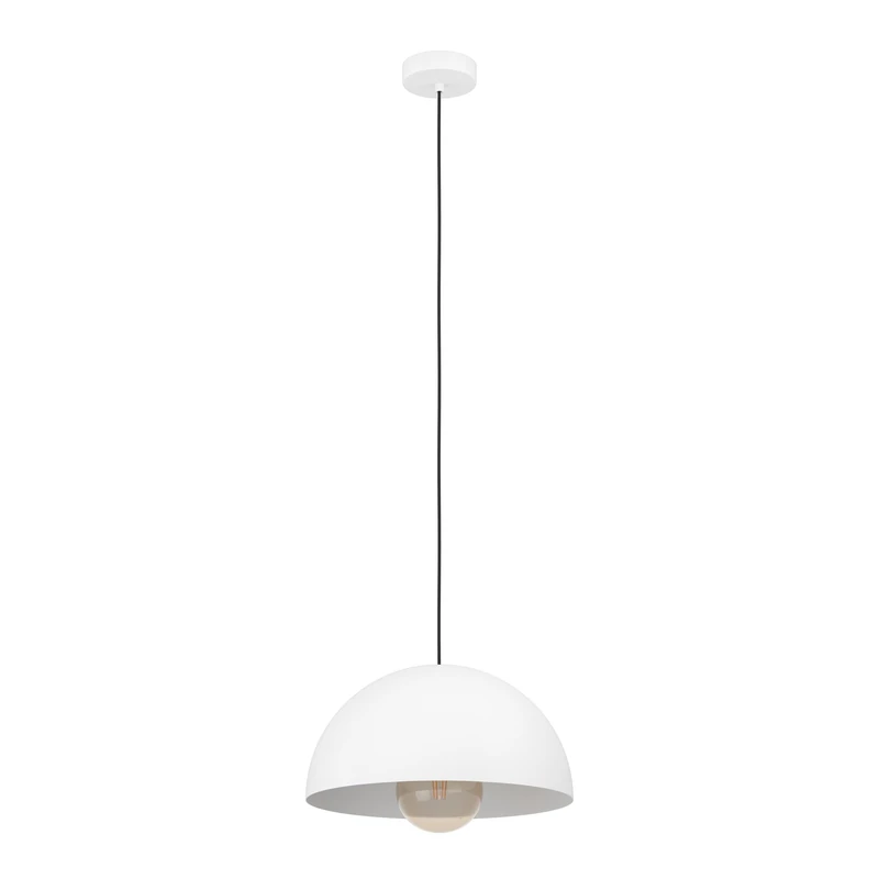 Eglo Pendant Lighting Gaetano, Hanging lamp Above Dining Table, Dining Room Ceiling Light Fixture, White Metal, E27 Socket, Ø 38 cm
