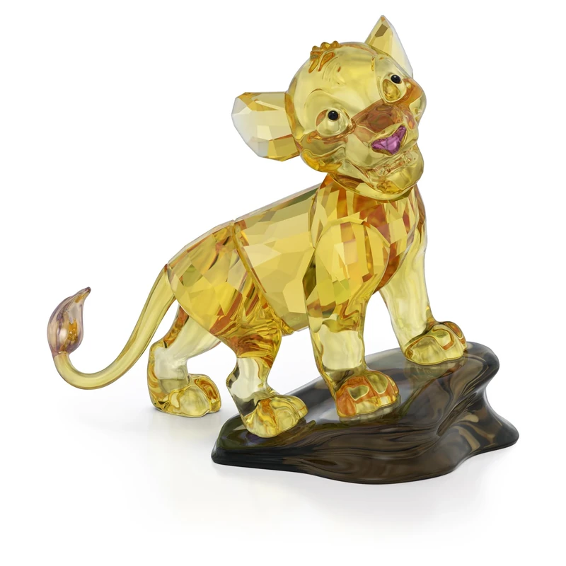 Swarovski The Lion King Simba Figurine, Gold-Tone Faceted Crystal, Part of the The Lion King Collection