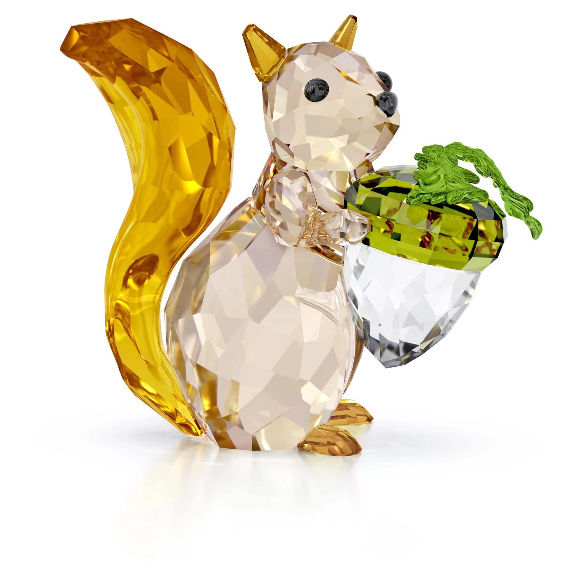 Swarovski Idyllia Squirrel and Acorn Figurine, Multicoloured Crystals with Lacquered Metal Accents, Part of the Idyllia Collection