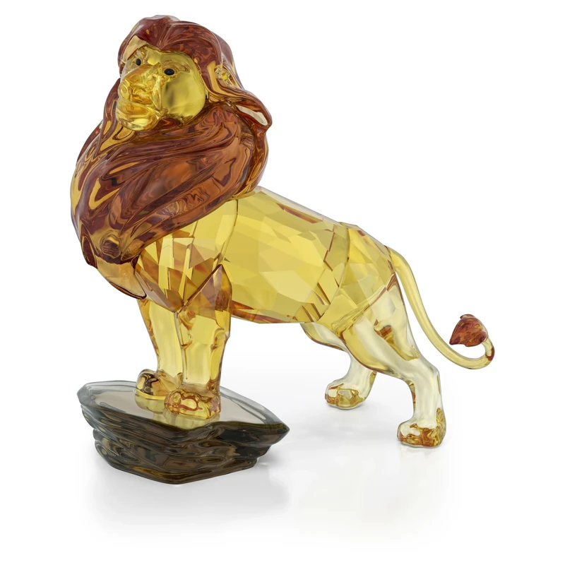 Swarovski The Lion King Mufasa Figurine, Gold-Tone Faceted Crystal, Part of the The Lion King Collection