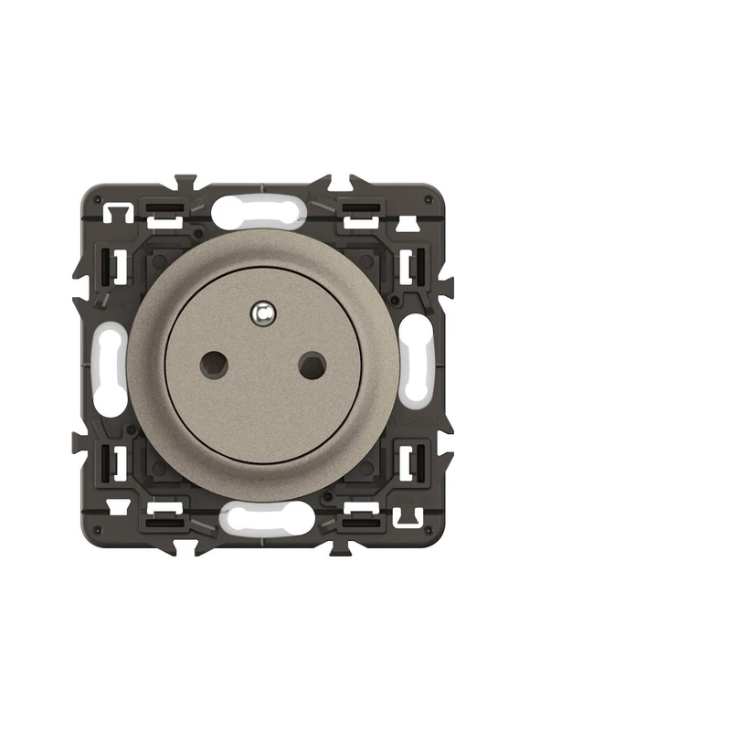 LEGRAND - Electric Wall Socket with Earth Céliane Surface - Flush Socket with Retractable Base - Titanium - To be completed with finishing plates - Set of 6