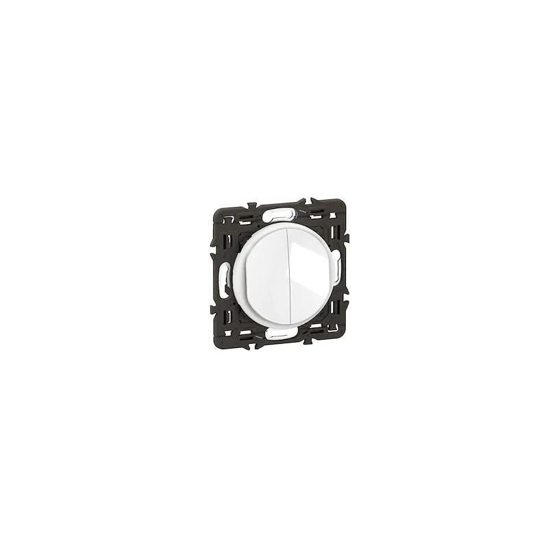 LEGRAND - Double push switch - 6A - Complete lighting control - Complete with a plate - White