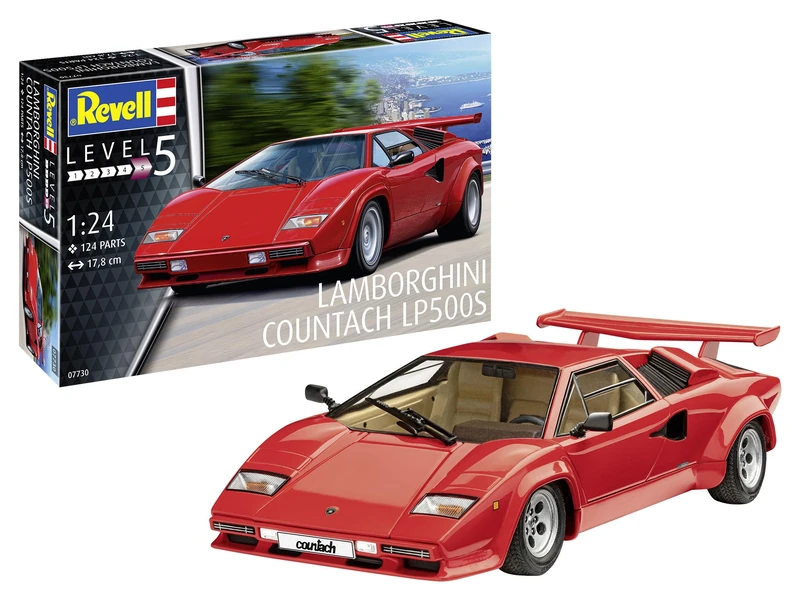 Revell 07730 Lamborghini Countach LP500S 1:24 Scale Unbuilt/Unpainted Plastic Model Kit