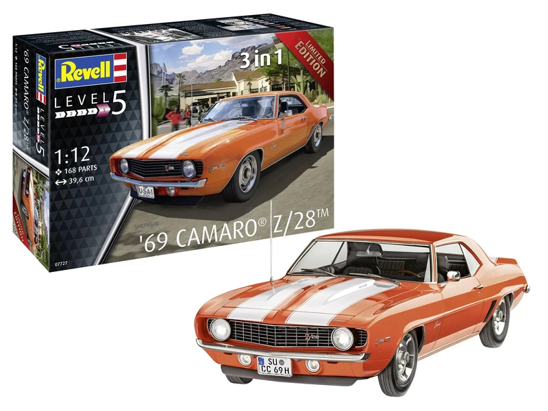 Revell 07727 69 Chevy Camaro 1:12 Scale Unbuilt/Unpainted Plastic Model Kit