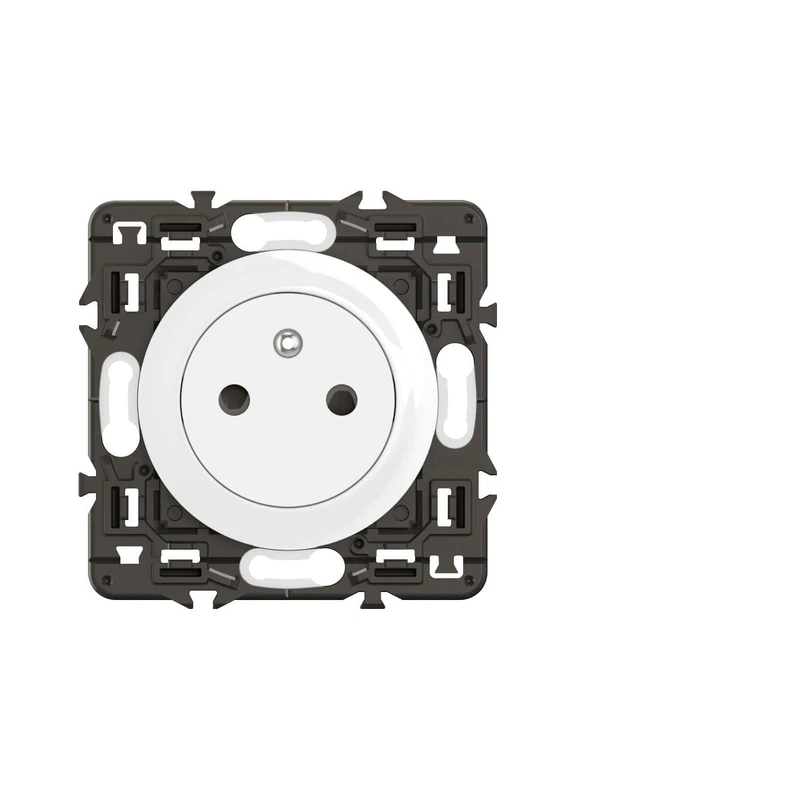 LEGRAND - Electric Wall Socket with Earth Céliane Surface - Flush Socket with Retractable Base - White - To be completed with finishing plates - Set of 6