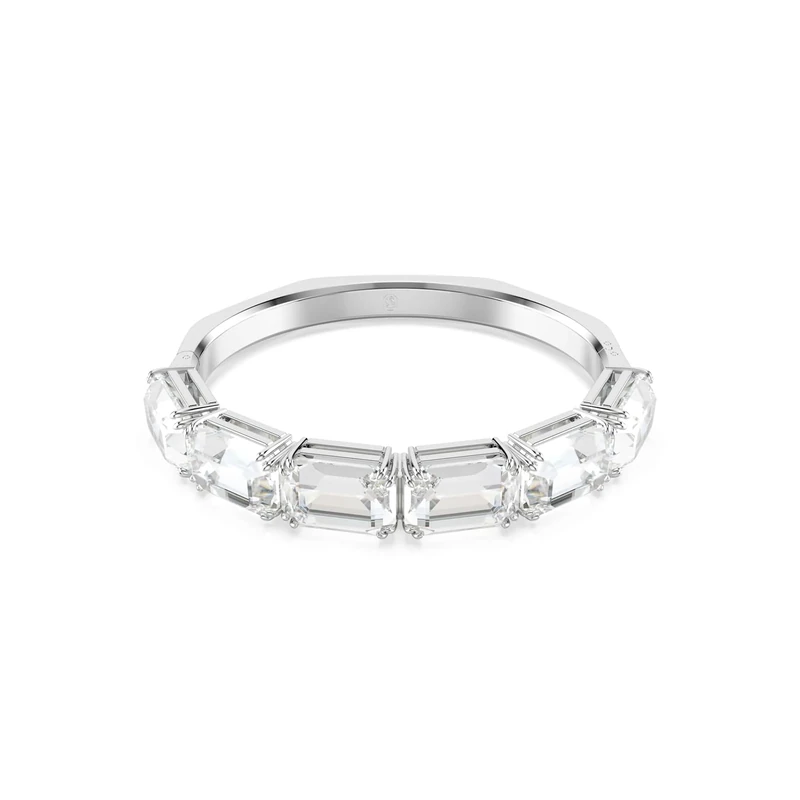 Swarovski Millenia Bangle Bracelet, Clear Octagon-Cut Crystals in a Rhodium-Finished Setting, Size M, Part of the Millenia Collection