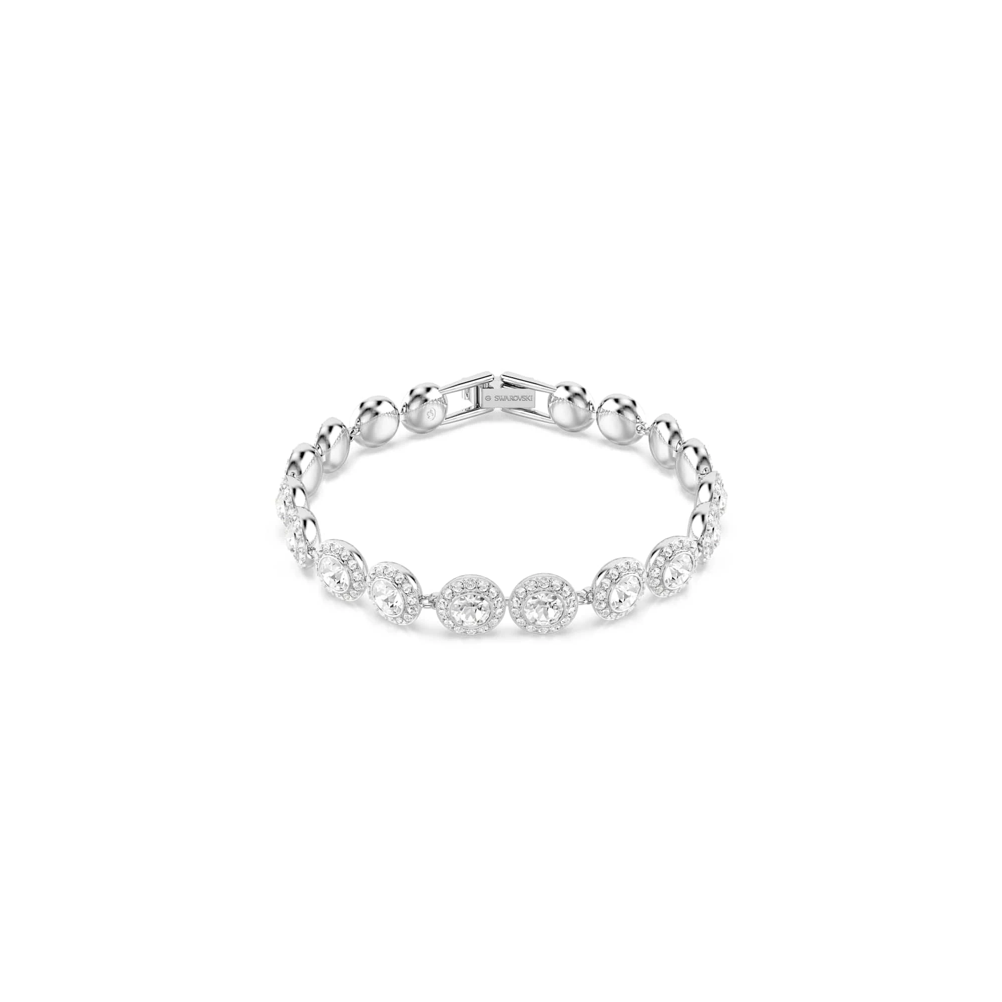 Swarovski Una Angelic Tennis Bracelet, Clear Round-Cut Crystals in a Rhodium-Finished Setting, Part of the Una Angelic Collection