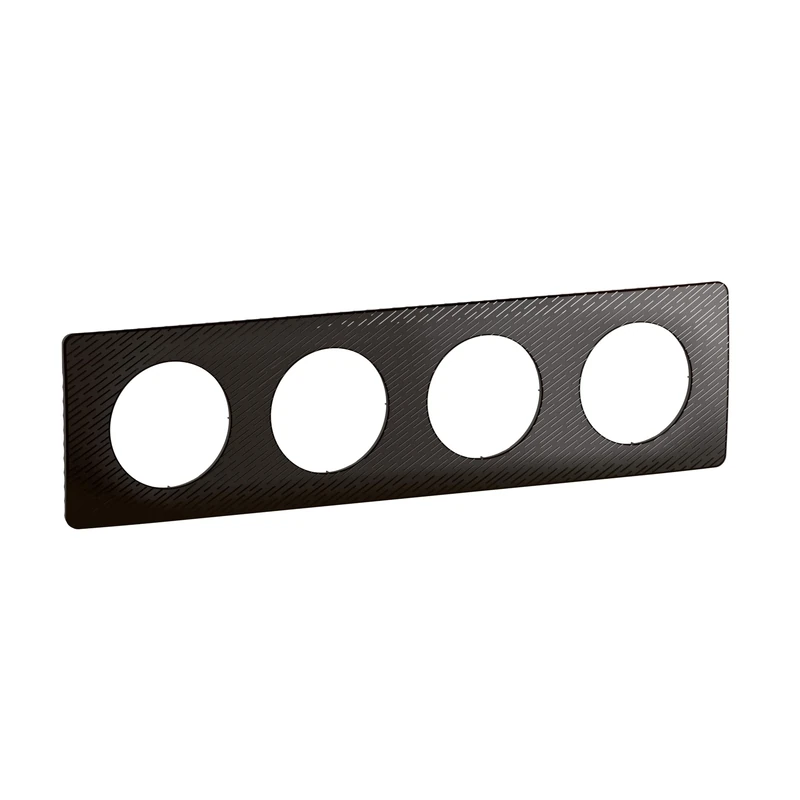 LEGRAND - Céliane Plate - Finishing Plate for Céliane Sockets and Switches - 4 Stations - Meteor Black