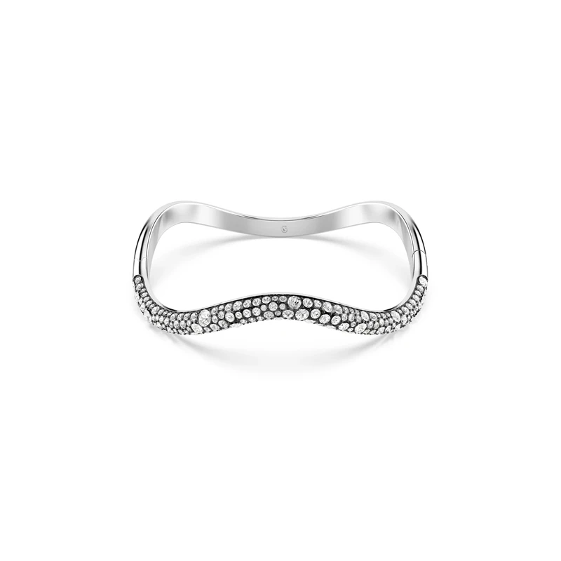 Swarovski Sublima Bangle Bracelet, Clear Round-Cut Crystals in a Rhodium-Finished Setting, Size S, Part of the Sublima Collection