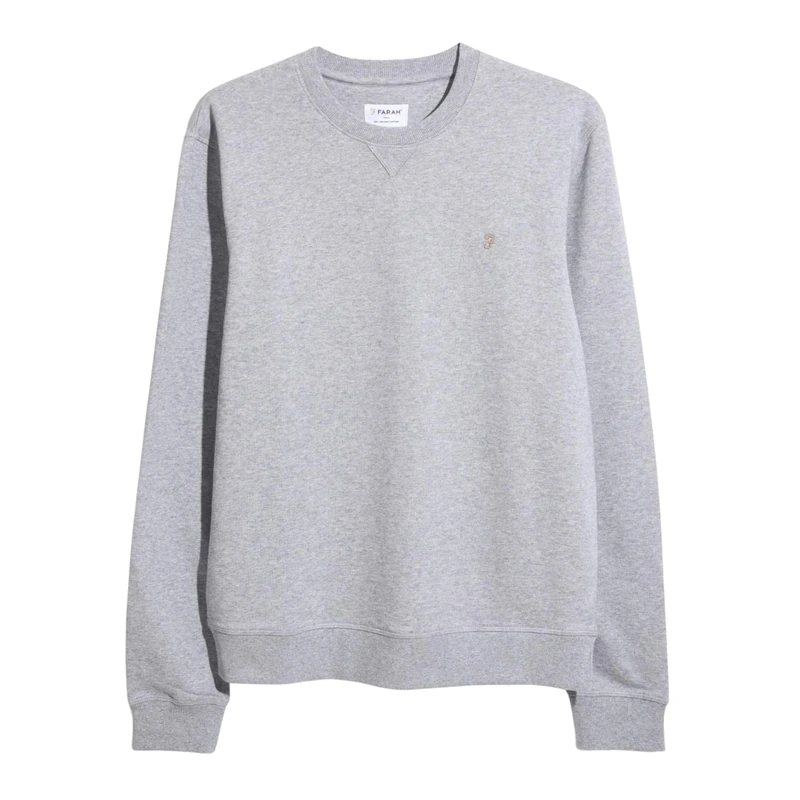 Farah - Men's Tim Organic Cotton Crew Neck Sweatshirt, Slim Fit