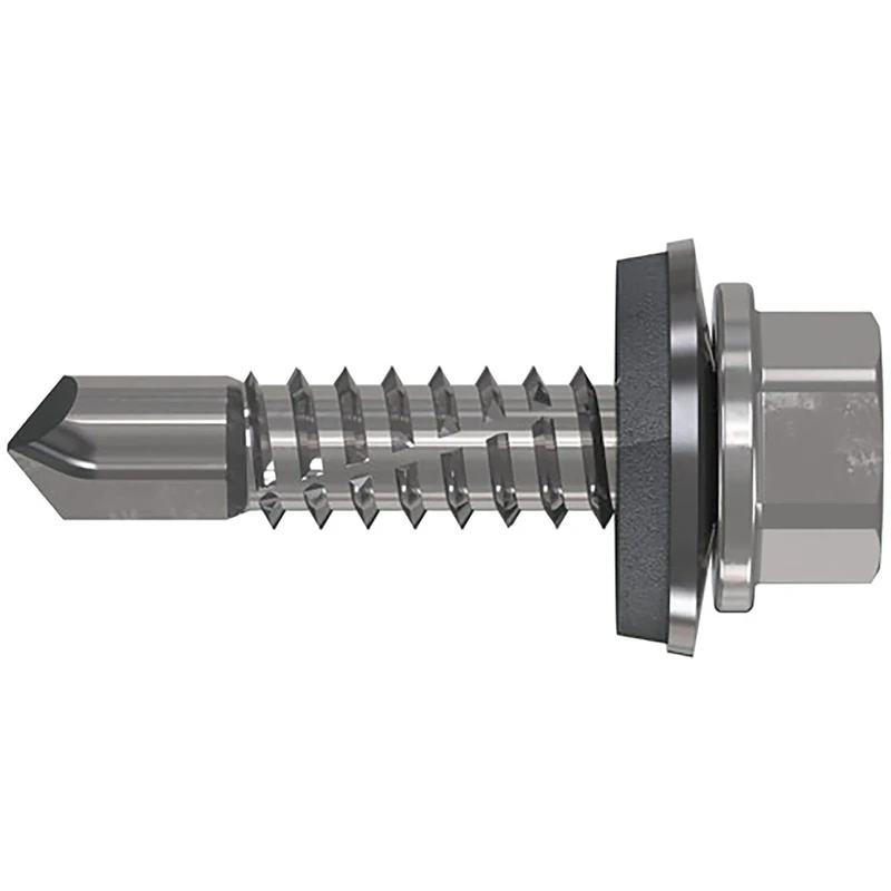 Refabo Self-Tapping Screws RP-K Plus Drilling Screws 5.5 x 50 mm with Hex Head and E16 Seal, Clamping Range 12-30 mm, Bi-Metal A2, Steel - Pack of 100