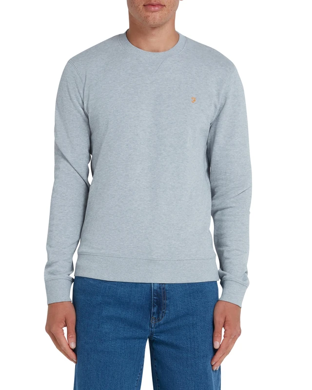 Farah - Men's Tim Organic Cotton Crew Neck Sweatshirt, Slim Fit