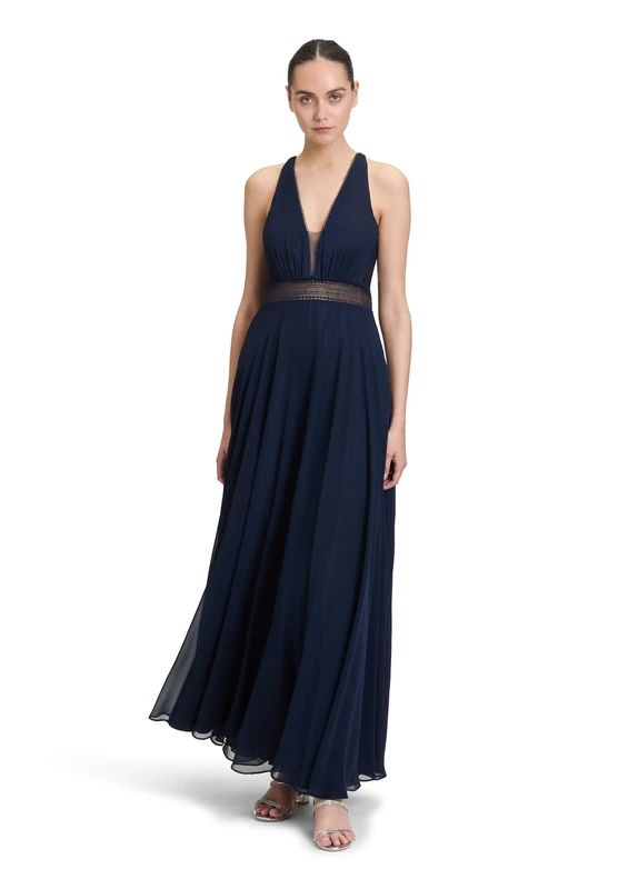 Vera Mont Women's Lace Evening Dress, Blue, 10