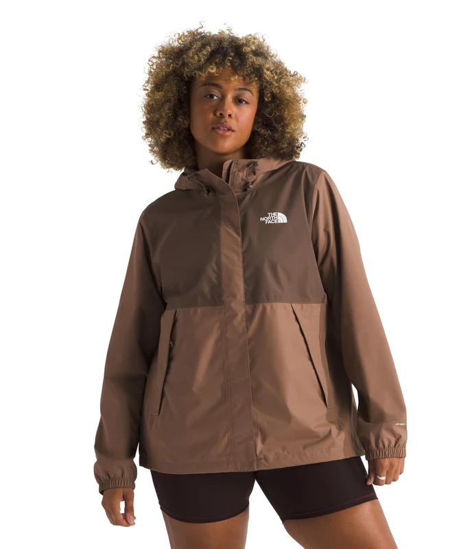 The North Face Women's Antora Rain Refit Jacket, Latte/Smokey Brown, XL