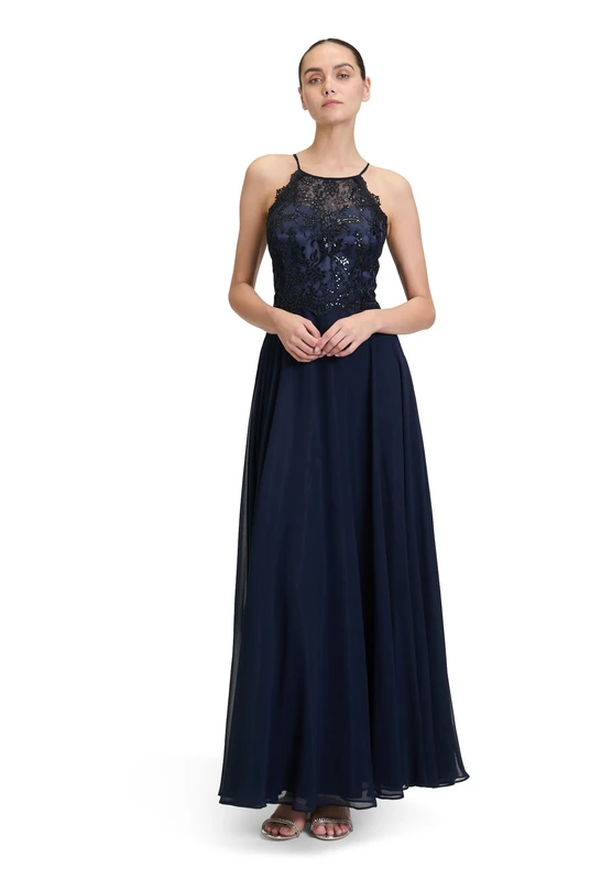 Vera Mont Women's Backless Evening Dress, Blue, 6