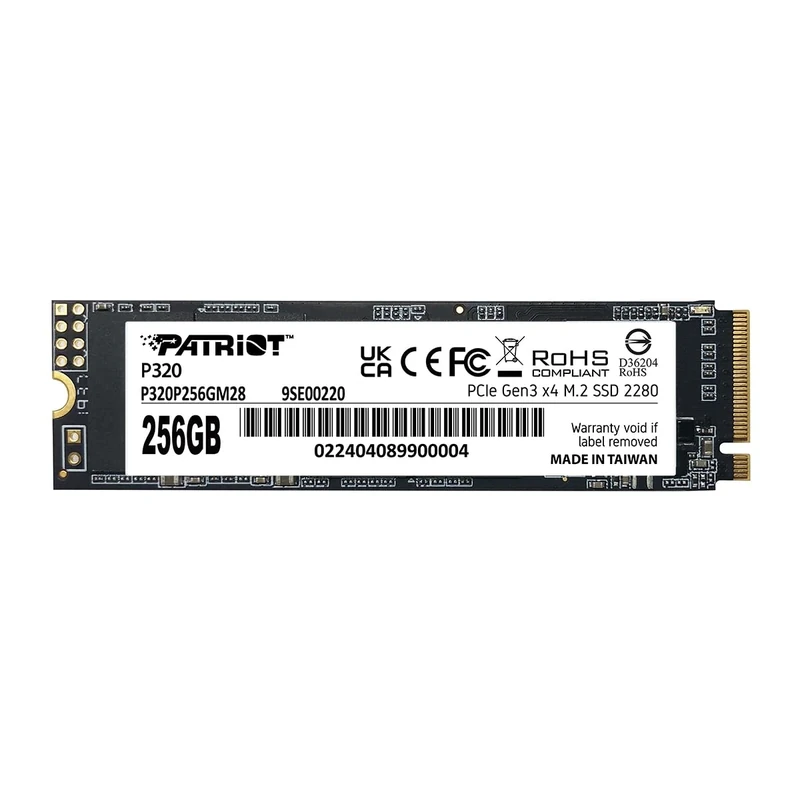 Patriot P320 256GB Internal SSD - NVMe PCIe Gen 3x4 - M.2 2280 - Solid State Drive - P320P256GM28